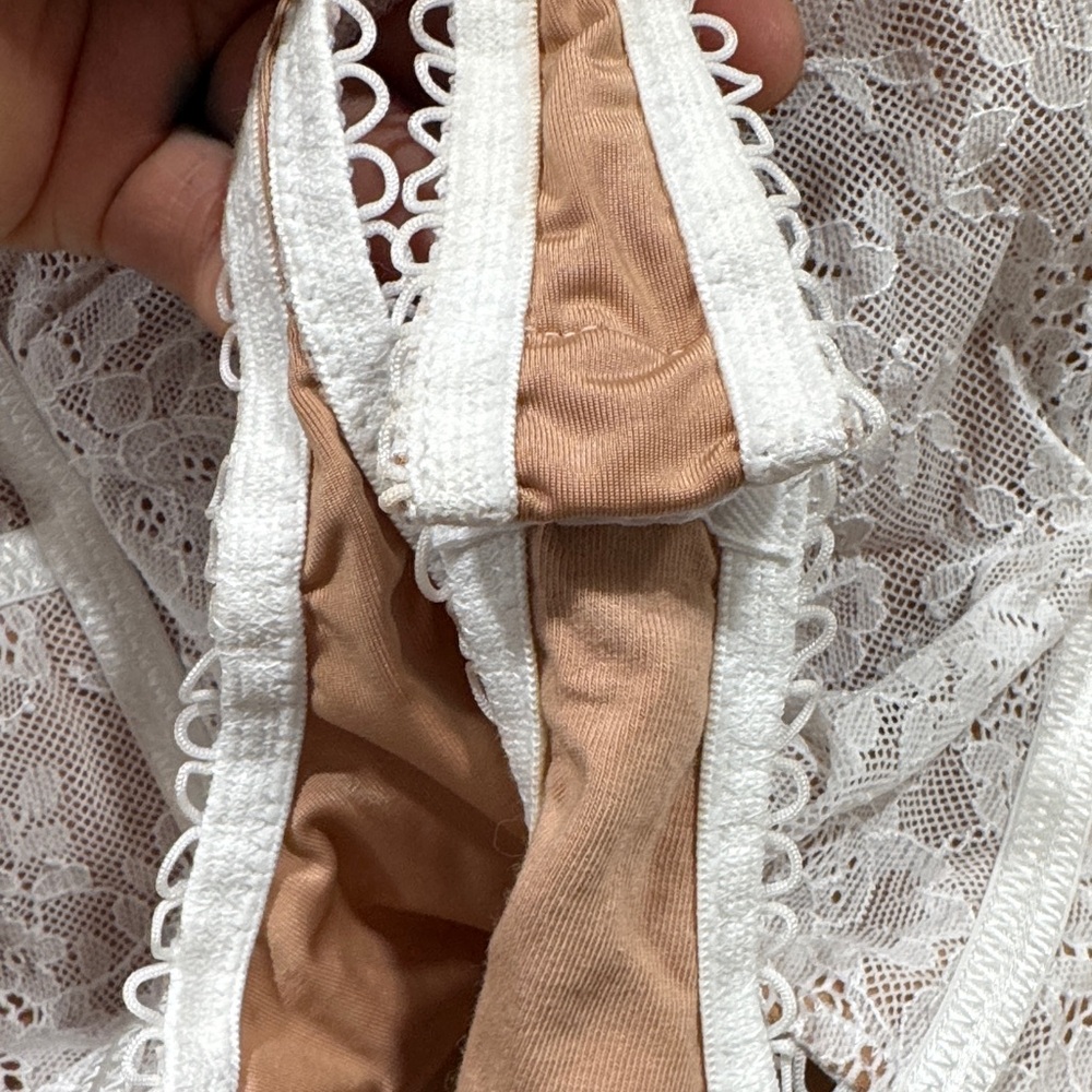 For Love And Lemons Ivory Lace-Up Bodysuit - Picture 13 of 13